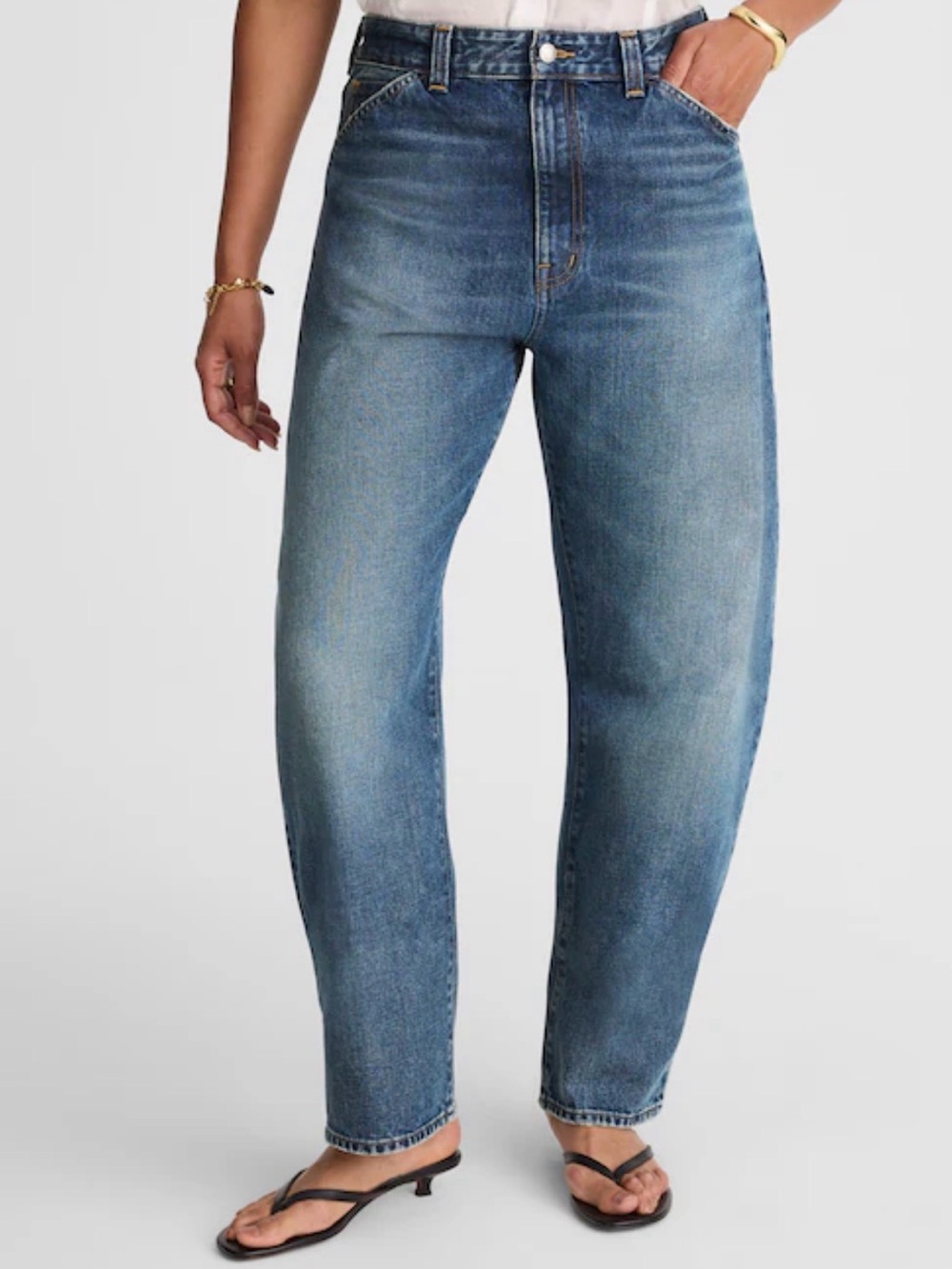 Madewell The Curvy Balloon Jean in Greendale Wash Medium Blue Women’s size 26
